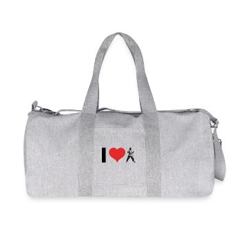 I love Karate Girl - Martial Arts Design - Recycelte Canvas-Sporttasche von Stanley/Stella - Grau meliert - Vorne