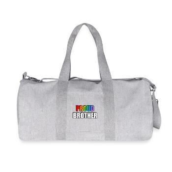 Proud Brother LGBT Pride Rainbow   - Recycled Canvas Sports Bag by Stanley/Stella - heather grey - Front