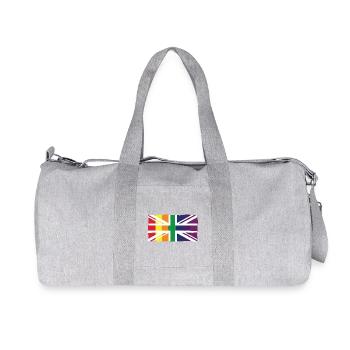 Rainbow Union Jack Pride - UK Flag LGBTQ+ Design - Recycelte Canvas-Sporttasche von Stanley/Stella - Grau meliert - Vorne