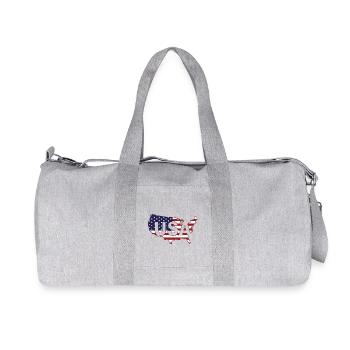 USA Flagge Karte Patriotisch Amerikanisch 4. Juli Geschenk - Recycelte Canvas-Sporttasche von Stanley/Stella - Grau meliert - Vorne