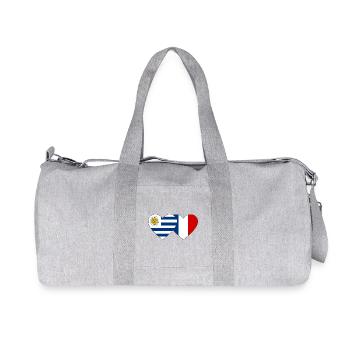 Uruguay France Drapeau du Cœur - Sac de sport en toile recyclée Stanley/Stella - gris chiné - Devant
