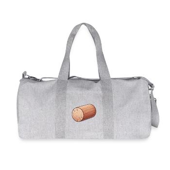 Rustic Wooden Log Illustration - Recycled Canvas Sports Bag by Stanley/Stella - heather grey - Front