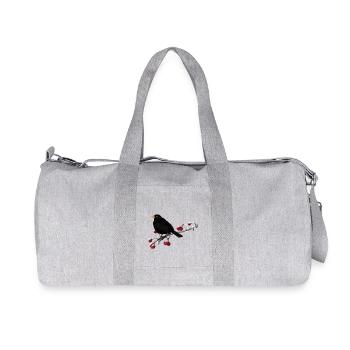 Oiseau noir sur une branche ornithologue - Sac de sport en toile recyclée Stanley/Stella - gris chiné - Devant