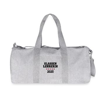 Klassen Lehrerin 2025 Leiterin Klassenlehrerin - Recycelte Canvas-Sporttasche von Stanley/Stella - Grau meliert - Vorne