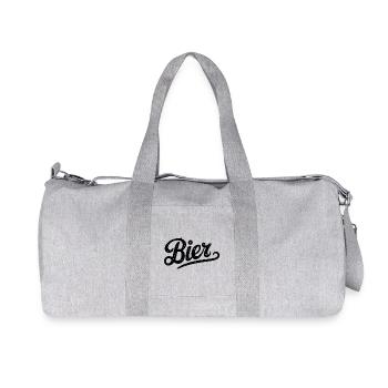 Beer - Funny Beer Logo Tshirt - Recycled Canvas Sports Bag by Stanley/Stella - heather grey - Front