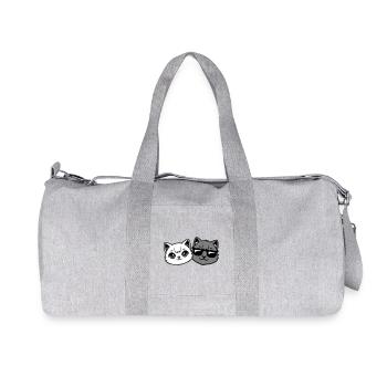 Cute Kittens Cool Male Couple Black and White Cats - Recycled Canvas Sports Bag by Stanley/Stella - heather grey - Front