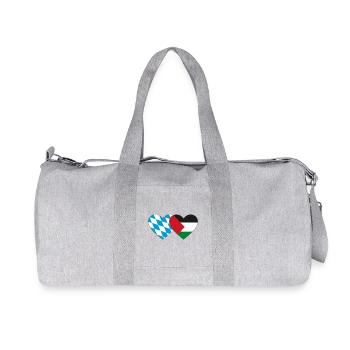 Bavière, Palestine, Drapeau, Coeur - Sac de sport en toile recyclée Stanley/Stella - gris chiné - Devant