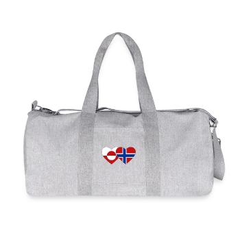 Drapeau du Groenland, Norvège, mains, forme de cœur - Sac de sport en toile recyclée Stanley/Stella - gris chiné - Devant