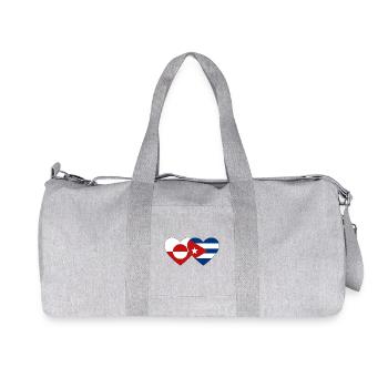 Groenland_Kuba_Flagge_Herz - Sac de sport en toile recyclée Stanley/Stella - gris chiné - Devant