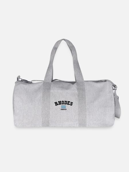 Rhodes Greece – Island & Flag Motif - Recycled Canvas Sports Bag by Stanley/Stella - heather grey