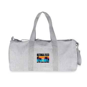 Retired 2023 Retirement Gift For Men & Women Funny - Recycled Canvas Sports Bag by Stanley/Stella - heather grey - Front