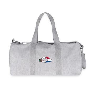 Algérie Hollande drapeau mains forme de coeur utilisé - Sac de sport en toile recyclée Stanley/Stella - gris chiné - Devant