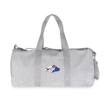South Korea Australia Hands Heart Shape - Recycled Canvas Sports Bag by Stanley/Stella - heather grey - Front