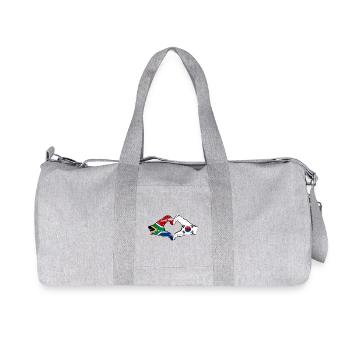 Afrique du Sud Drapeau Corée du Sud Mains Coeur Forme Utilisé - Sac de sport en toile recyclée Stanley/Stella - gris chiné - Devant