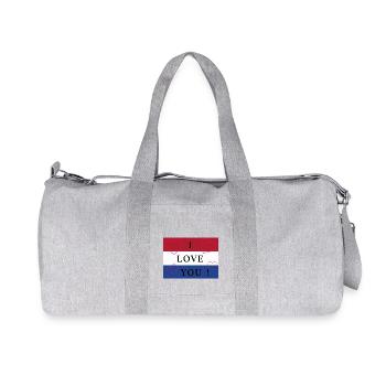 Holland / Niederlande / Pays-Bas Flagge / Drapeau - Recycelte Canvas-Sporttasche von Stanley/Stella - Grau meliert - Vorne