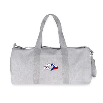 Südkorea Tschechien Flagge Hände Herzform - Recycelte Canvas-Sporttasche von Stanley/Stella - Grau meliert - Vorne