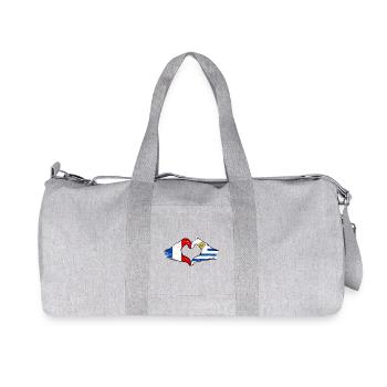 France Uruguay Flag Hands Heart Shape Used - Recycled Canvas Sports Bag by Stanley/Stella - heather grey - Front