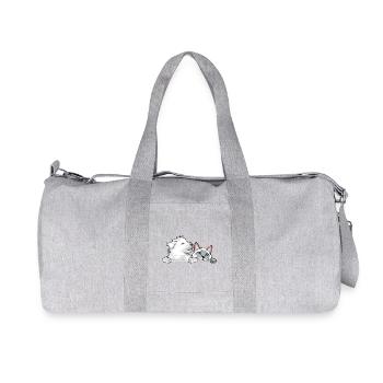 Peeking_Swiss_Shepherd_puppy_and_Siamese_cat - Sac de sport en toile recyclée Stanley/Stella - gris chiné - Devant
