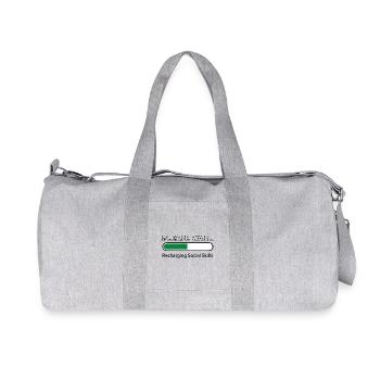 Soziale Fähigkeiten aufladen – für einen weißen Hintergrund - Recycelte Canvas-Sporttasche von Stanley/Stella - Grau meliert - Vorne