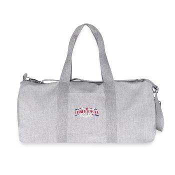 United Kingdom Flag Typography - Recycled Canvas Sports Bag by Stanley/Stella - heather grey - Front
