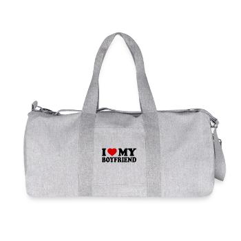 I love my boyfriend - Sac de sport en toile recyclée Stanley/Stella - gris chiné - Devant