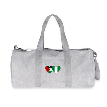 Palestine Nigeria Drapeau Coeur - Sac de sport en toile recyclée Stanley/Stella - gris chiné - Devant