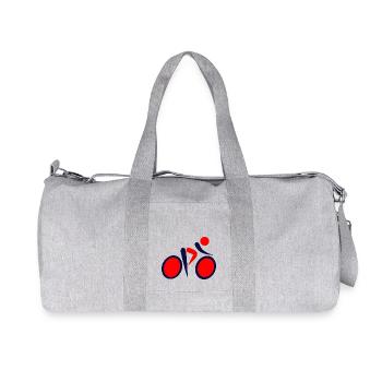 bicycle mountain bike cyclist mountain bike - Recycled Canvas Sports Bag by Stanley/Stella - heather grey - Front