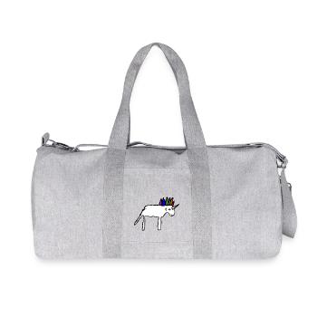 Beautiful scribbled unicorn - Recycled Canvas Sports Bag by Stanley/Stella - heather grey - Front