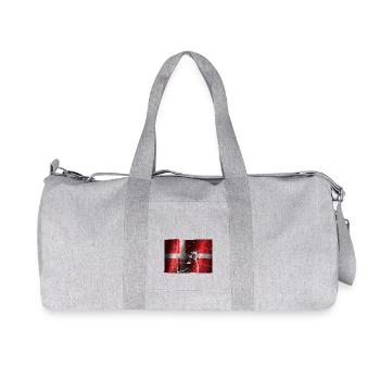 Dänemark Flagge cooler Vintage used Sport Look - Recycelte Canvas-Sporttasche von Stanley/Stella - Grau meliert - Vorne