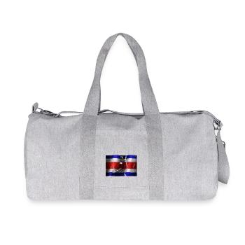 Costa Rica drapeau cool vintage utilisé look sport - Sac de sport en toile recyclée Stanley/Stella - gris chiné - Devant