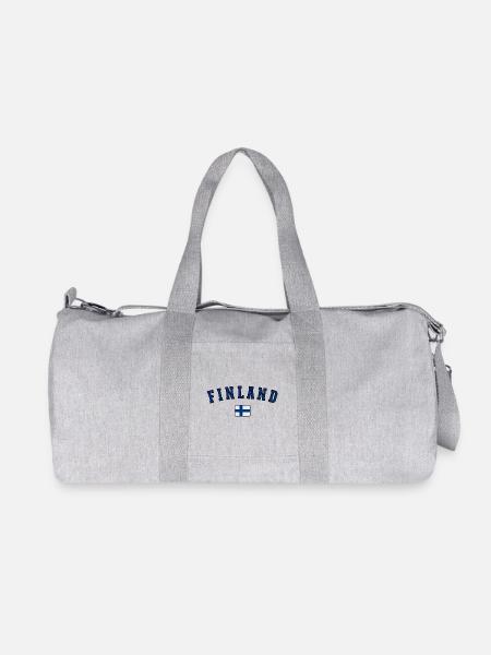 Flagge von Finnland, finnischer Stolz - Recycelte Canvas-Sporttasche von Stanley/Stella - Grau meliert