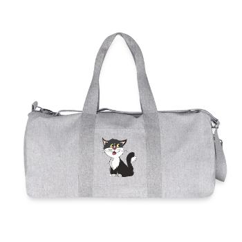 katze schwarz weiss - Recycelte Canvas-Sporttasche von Stanley/Stella - Grau meliert - Vorne