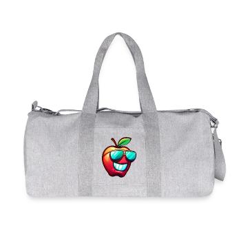Cool apple with sunglasses – Happy - Recycled Canvas Sports Bag by Stanley/Stella - heather grey - Front