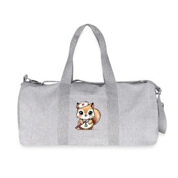Adorable squirrel as a nurse - Recycled Canvas Sports Bag by Stanley/Stella - heather grey - Front