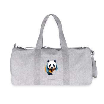 Panda Vektor Kunst mit lebendigen Farben Illustration - Recycelte Canvas-Sporttasche von Stanley/Stella - Grau meliert - Vorne
