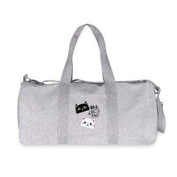 TOUT VA BIEN, Chats - Sac de sport en toile recyclée Stanley/Stella - gris chiné - Devant