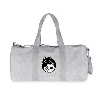 Ying Yang Kawaii Chats Icône - Sac de sport en toile recyclée Stanley/Stella - gris chiné - Devant
