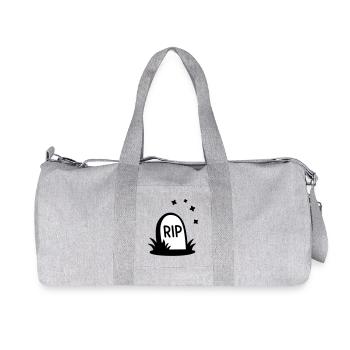 RIP Halloween Tombstone Silhouette - Recycled Canvas Sports Bag by Stanley/Stella - heather grey - Front