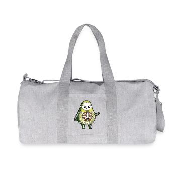 Funny Halloween Avocado Skeleton Cartoon Bone - Recycled Canvas Sports Bag by Stanley/Stella - heather grey - Front