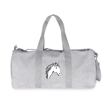 Cheval Tête de Cheval T-shirt Cadeau Cavalier - Sac de sport en toile recyclée Stanley/Stella - gris chiné - Devant