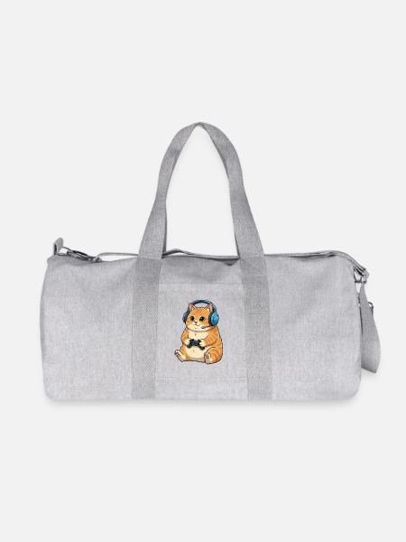 Gamer Katze mit Headset - Recycelte Canvas-Sporttasche von Stanley/Stella - Grau meliert