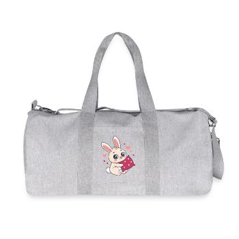 Hasenkuschelherz Liebe - Recycelte Canvas-Sporttasche von Stanley/Stella - Grau meliert - Vorne