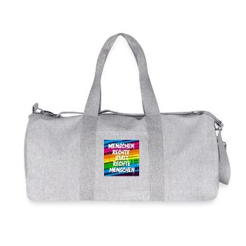 Les droits de l’homme au lieu des personnes de droite, l’Art de rue - Sac de sport en toile recyclée Stanley/Stella - gris chiné - Devant
