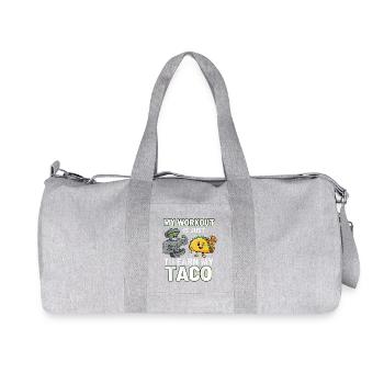 Mein Workout ist nur für Tacos Fitness Spruch - Recycelte Canvas-Sporttasche von Stanley/Stella - Grau meliert - Vorne