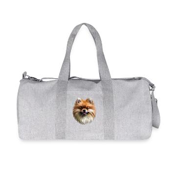 Pomeranian Pomeranian Pom Sweet German Spitz - Recycled Canvas Sports Bag by Stanley/Stella - heather grey - Front
