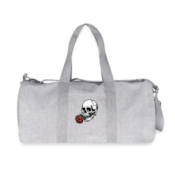 Rockabilly Skull – Rose Statement Gothic Love - Recycelte Canvas-Sporttasche von Stanley/Stella - Grau meliert - Vorne
