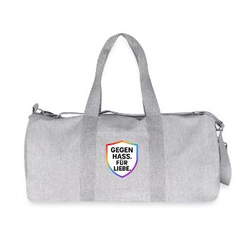Bouclier contre la haine pour l’amour - Sac de sport en toile recyclée Stanley/Stella - gris chiné - Devant
