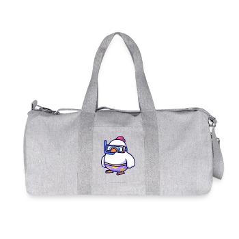 Diving Chick in Snorkel Gear - Recycled Canvas Sports Bag by Stanley/Stella - heather grey - Front