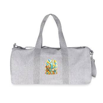 Gâteau ballon Teddy pour son premier anniversaire - Sac de sport en toile recyclée Stanley/Stella - gris chiné - Devant