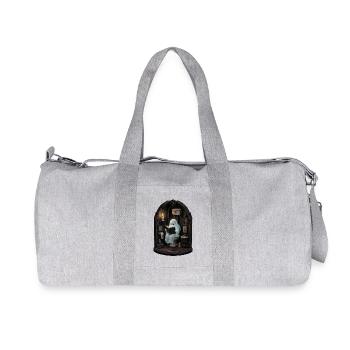 Ghost On Toilet T-Shirt Halloween Book - Recycled Canvas Sports Bag by Stanley/Stella - heather grey - Front
